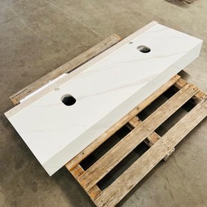 Mesada de Baño Doble Blanca con Vetas - imagen 1