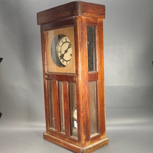 Antiguo Reloj de Pared Alemán Junghans con Carillón, Llave y Péndulo - imagen 4