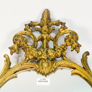 Espejo Oval con Marco de Bronce y Detalle Floral - imagen 3