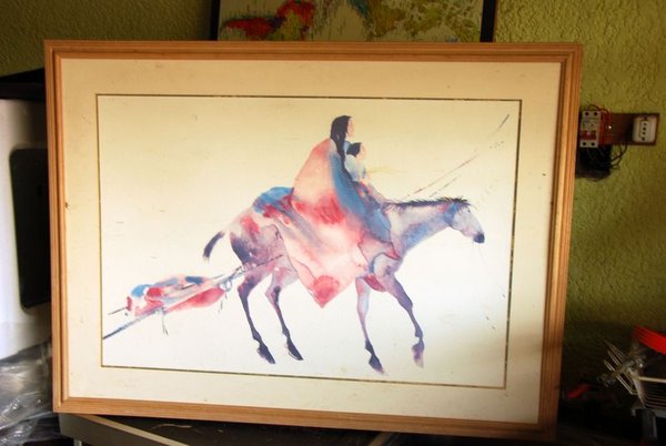 Pintura de Caballo Colorida en Marco