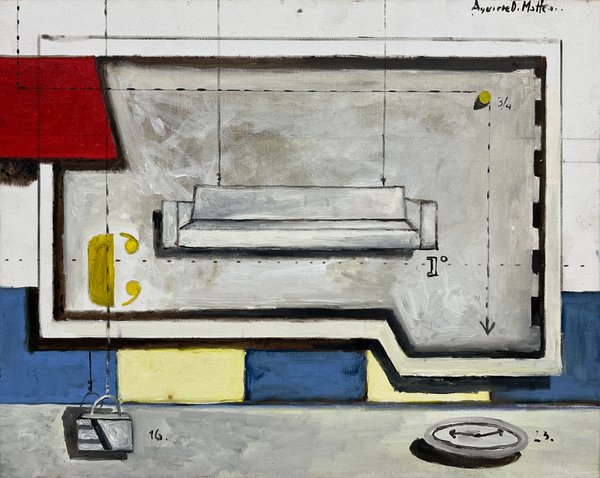 Oleo sobre Tela "Salón" de Leonardo Aguirre Di Matteo - 44 x 54 cm - imagen 1