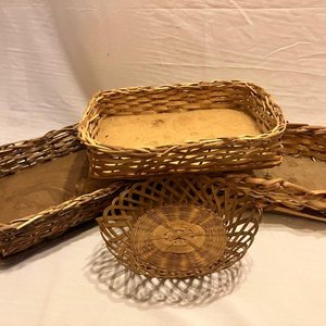 Lote de 4 Paneras y Canastas de Mimbre - imagen 3
