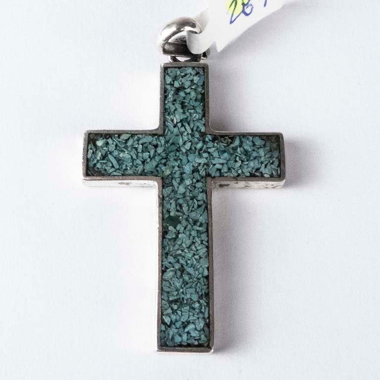 Lote anterior: Cruz de plata con piedras azules