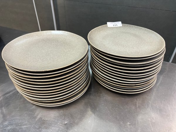 Set de 29 Platos Llanos "Indian Home" Grises 26 cm