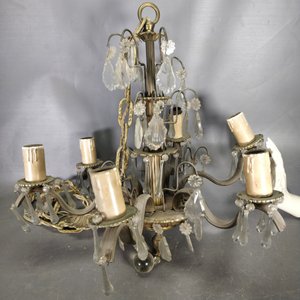 Araña Francesa de 6 Luces con Cadena y Caireles - imagen 4