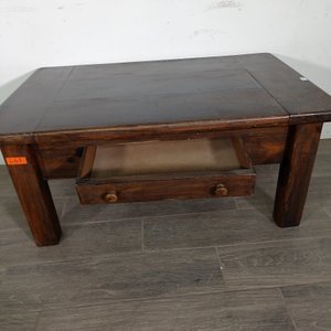 Mesa Ratona De Madera Oscura Con Cajón - imagen 3