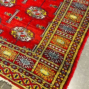 Alfombra Boukara Roja con Diseños Beige y Amarillo 161x91 cm - imagen 2