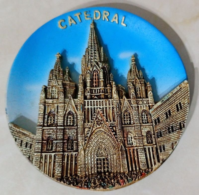 Platillo Decorativo Cerámica Catedral Barcelona Fachada Gótica