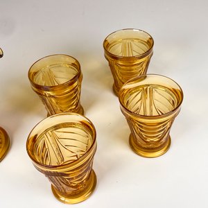 Jarra y 4 Vasos de Vidrio Color Ámbar - imagen 5