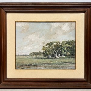 Oleo "Isla de los Ombues" de Osvaldo Paz - 33 x 41 cm - imagen 2