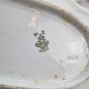 Conjunto Vajilla Porcelana M+Z Austria Floral Bordes Dorados - 3 Piezas - imagen 4