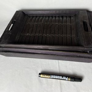 Set de 3 Bandejas/Centros de Mesa de Madera Oscura - imagen 2