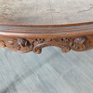 Mesa de Sala Estilo Luis XV con Tapa Dañada - imagen 6