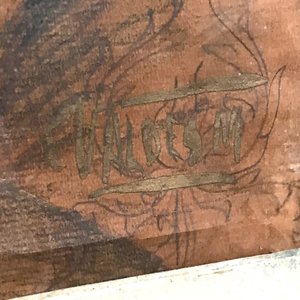 Obra de Carlos Valdes Mujica: Técnica Mixta sobre Papel con Detalles Dorados - imagen 5