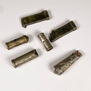 Seis Piezas de Platería Criolla: Cabos y Pasadores con Averías - imagen 2
