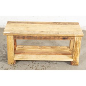 Mesa Ratona Rústica de Pino con Estante - imagen 1