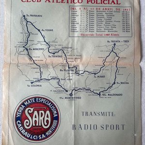 Libro 9ª Vuelta Ciclista del Uruguay 1952 con Mapa de Etapas y Publicidad - imagen 9