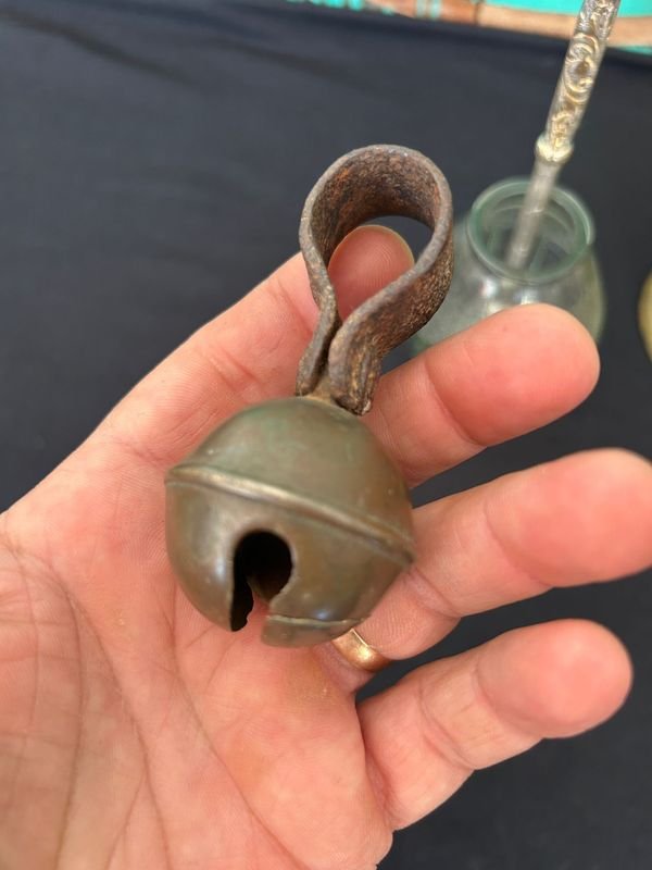 Lindo lote mate vidrio bombilla plata y oro cencerro y sonajero - imagen 7