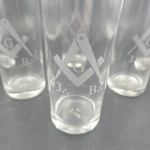 Conjunto de 6 Vasos Masones con Logo Grabado - imagen 4