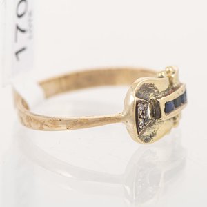 Anillo de Oro 18k con Zafiros y Diamantes - imagen 2