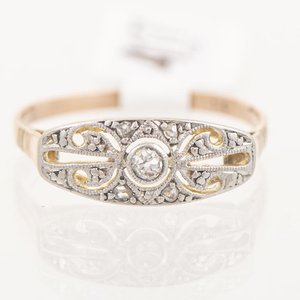 Anillo de Oro 18k con Brillante y Diamantes - imagen 1