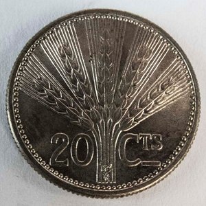 Moneda de Plata Uruguaya 20 Centésimos "Artigas" 1954 - Flor de Cuño - imagen 2