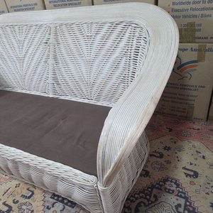 Sofá de Ratán Blanco para Dos Cuerpos - imagen 5