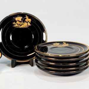 Juego de 6 Tazas de Café Negras con Decoración Dorada y Platillos - D. Strigos 24K Gold - imagen 3