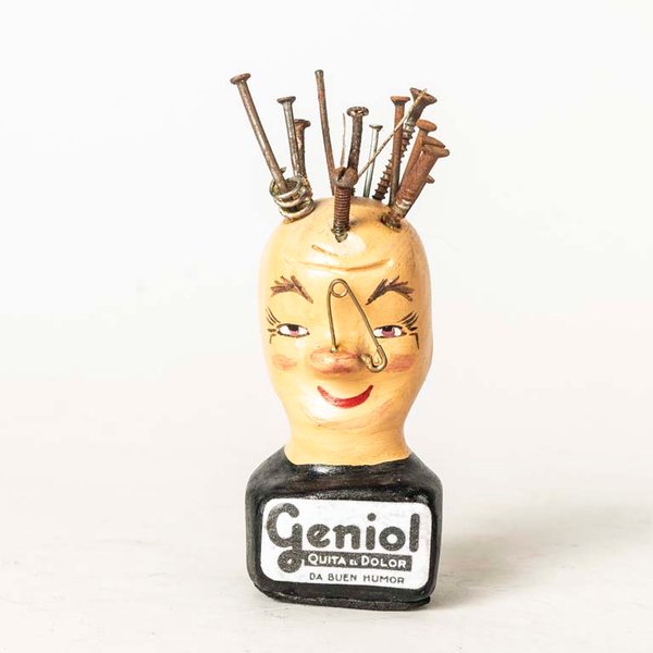 Busto Geniol Miniatura de Yeso y Metal - 10 cm