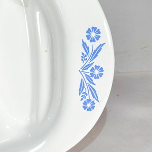 Dos Fuentes Corning Ware Oval y Rectangular con Decorado Floral Azul - imagen 2