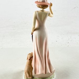 Figura de Porcelana: Dama Elegante con Perro, 25 cm - imagen 3
