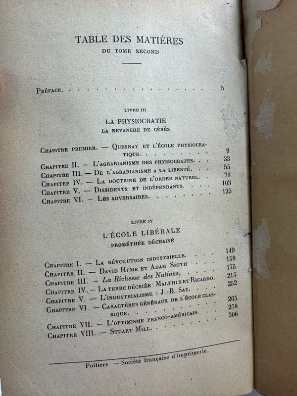 Dos Tomos de Historia de las Doctrinas Económicas, Edición de Nouvelle Librairie Nationale, Paris 1921 - imagen 6