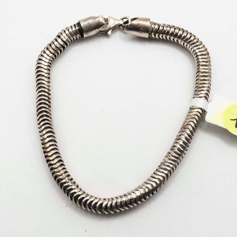 Pulsera de Plata Ley 925 Estilo "Cola de Ratón" - 19 cm
