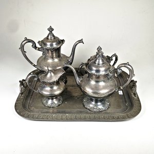 Juego de Té y Café Reed & Barton de 4 Piezas con Bandeja - imagen 1
