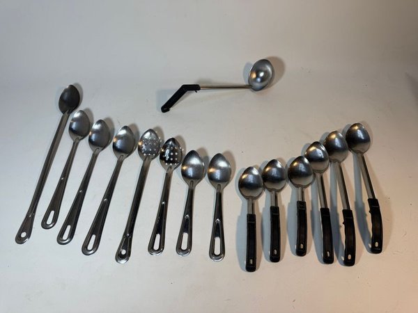 Lote de Cucharas y Cucharones de Acero Inoxidable para Buffet