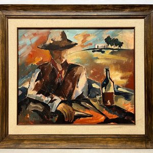 Óleo "Rancho y Estancia" de Fernando Fraga - 50 x 62 cm - imagen 2