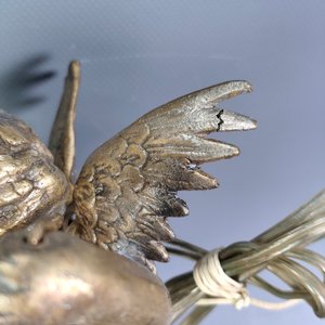 Colgante de Bronce Macizo con Querubín y 2 Luces - imagen 8