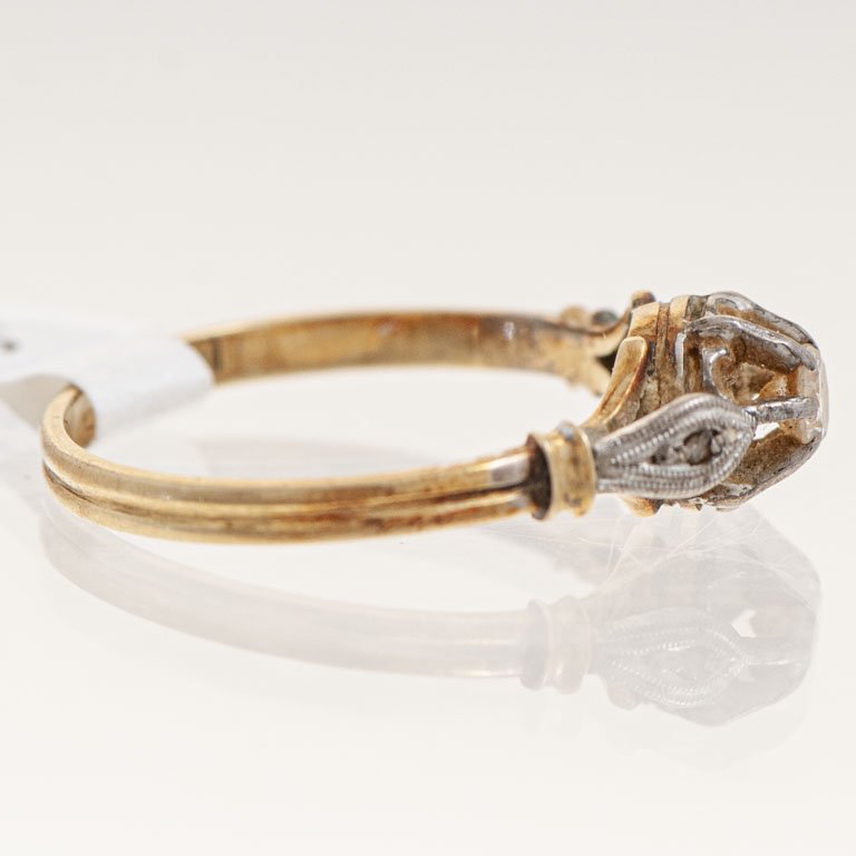Anillo de oro 18k con brillante - imagen 2