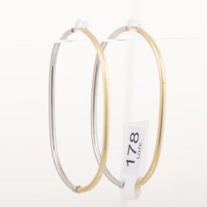 Par de Aros Ovalados Oro 18k Combinados - imagen 1