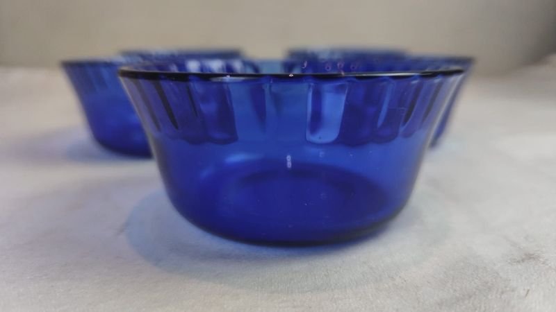 5 Compoteras y Fuente de Vidrio Azul - imagen 4