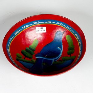 Lote siguiente: Jícara tradicional mexicana pintada a mano ,hecho con fruto de árbol de guaje, diámetro 19 cm