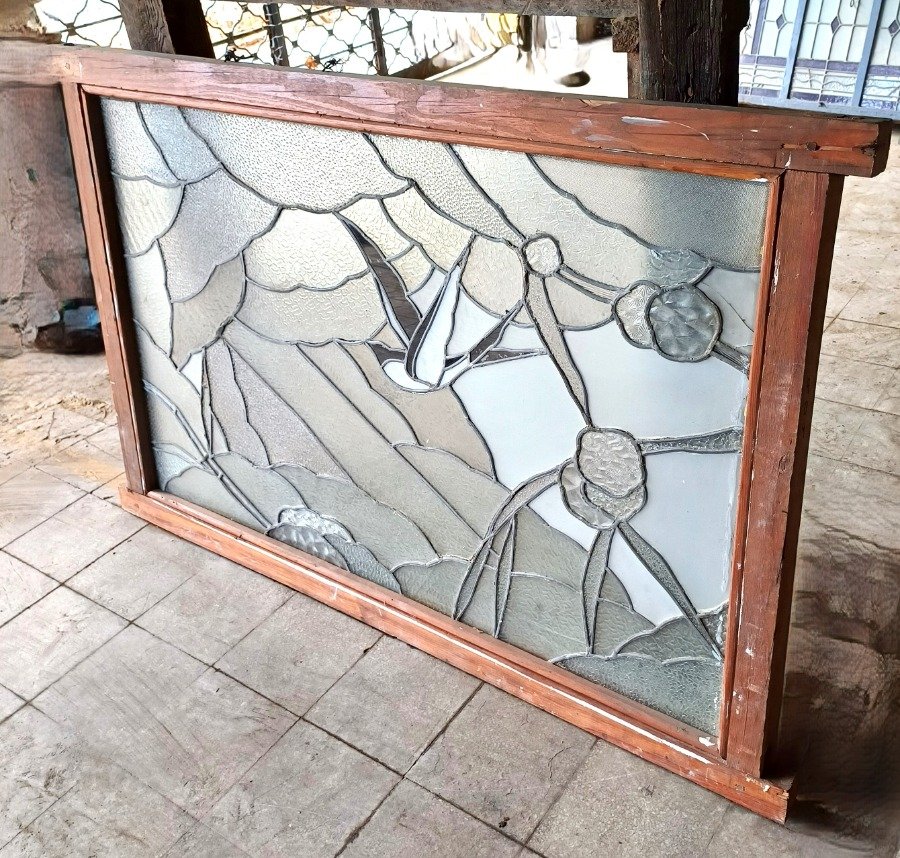 Vitraux Art Deco con marco de madera - imagen 5