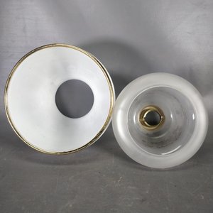 Dos Pantallas de Lámpara: Vidrio Opalino y Vidrio Tallado - imagen 5