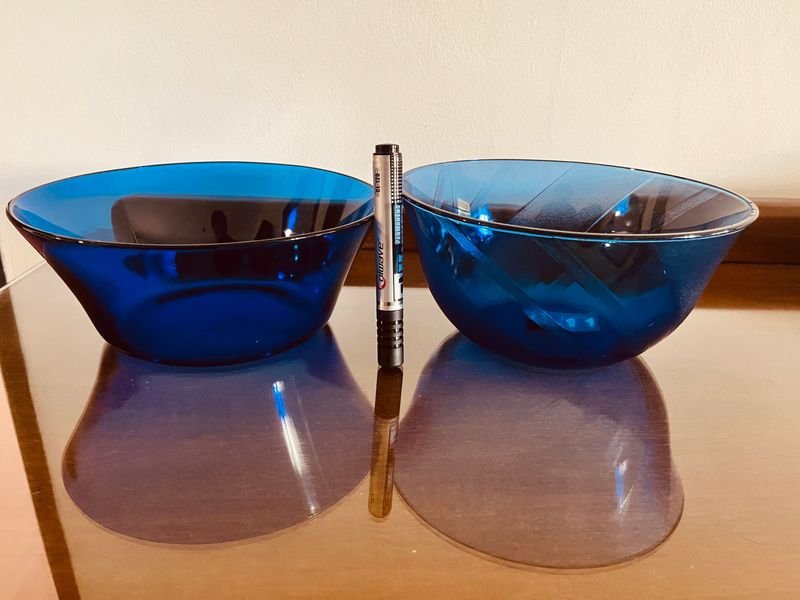 Set de 2 Cuencos de Vidrio Azul Profundo