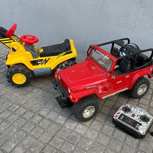 Juguetes a Batería: Jeep Rojo y Camión Amarillo con Control Remoto - imagen 3