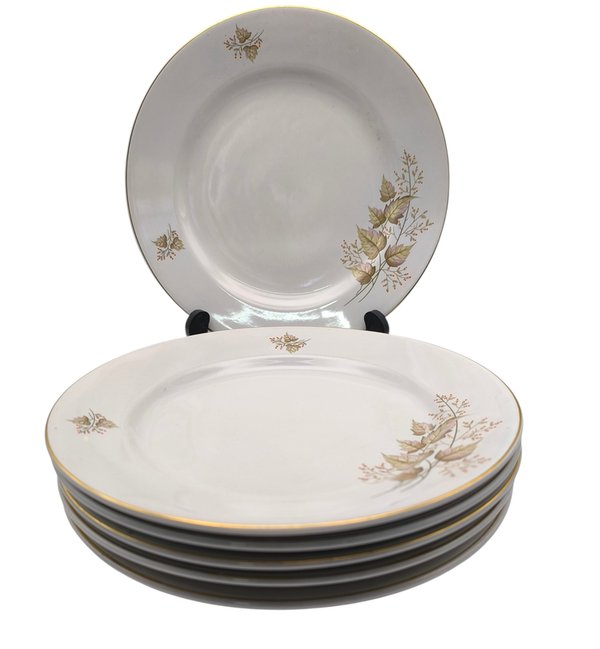 Platos de Porcelana Olmos con Borde Dorado - imagen 1
