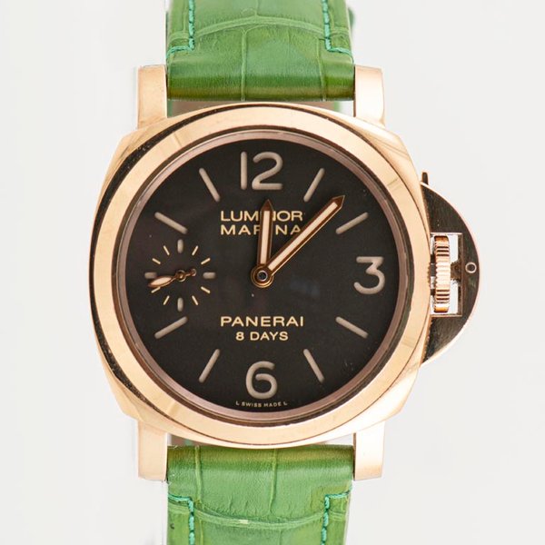 Reloj Panerai Luminor Marina 8 Days Oro Rosso 44mm con 2 pulseras, caja y documentos - imagen 1