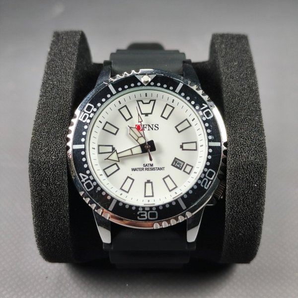Reloj Masculino OFNS Sumergible 5ATM con Malla de Silicona Negra - imagen 1