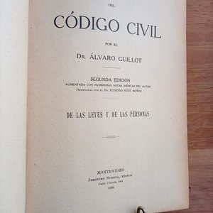 Comentarios del Código Civil Tomos I y II por Dr. Álvaro Guillot (1928) - imagen 2