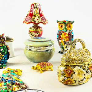 Doce piezas, alhajero en porcelana, figuras,  cuchara cantón - imagen 4